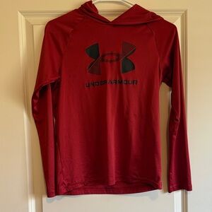 Under Armour Kids Red Hoodie, Size Large